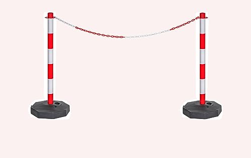 Absperrpfosten mit Kette Pfosten Absperrkette Absperrung Sperrpfosten Sicherheit (2 x Absperrpfosten mit Kette)