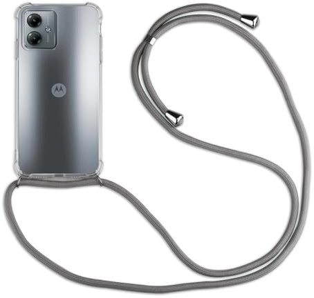 betterfon Hülle Kompatibel mit Motorola Moto G14 | Handykette Smartphone Halskette Hülle mit Band | Handyhülle mit Kordel zum Umhängen Kompatibel für Moto G14 | Grau
