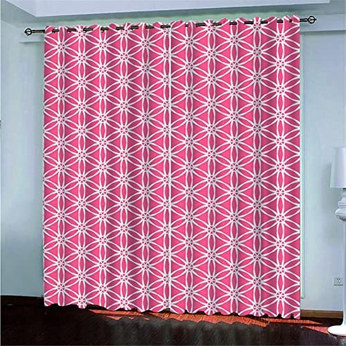 3D Vorhänge Wohnzimmer Blickdicht Gardinen 300 (B) X 280 (H) cm Rotes Einfaches Plaid Verdunkelungsvorhang Kinderzimmer Thermovorhang Fensterdekoration Polyester Vorhänge Für Schlafzimmer 2-Teiliges