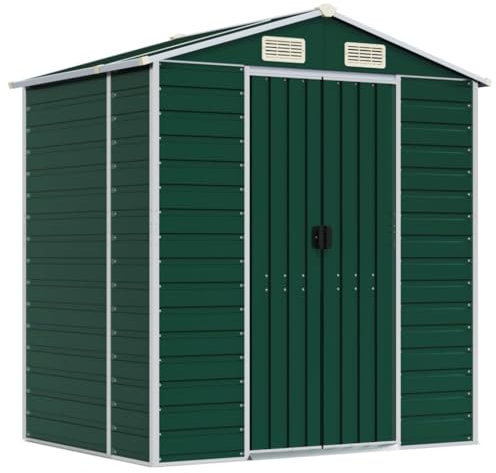 vidaXL Capanno da Giardino Verde 191x130x198 cm in Acciaio Zincato
