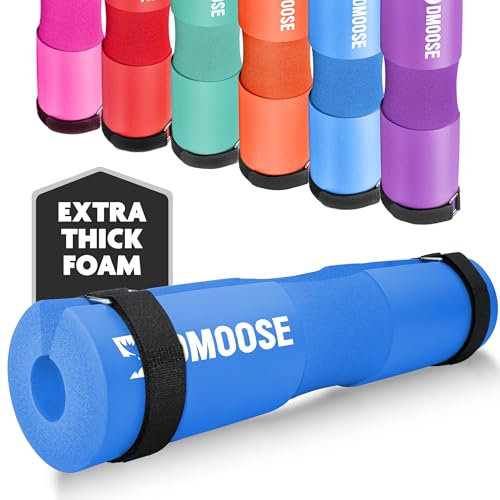 DMoose Langhantel-Pad, entlastet den Druck von Nacken und Schulter und bietet Unterstützung des unteren Rückens, rutschfestes EVA-Schaum-Kniebeugenpolster mit Sicherheitsgurten, Hip Thrust Pad für