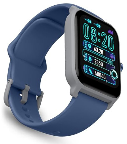 OCTANDRA Move 2 VeryFit 1.8 Alexa Built-in Bluetooth Answer Call Smart Watch HR Heart Rate Blood Oxygen Saturation Sleep Monitor Step Counter Fitness Tracker Watches for Men Women (IDW13) (Blue)