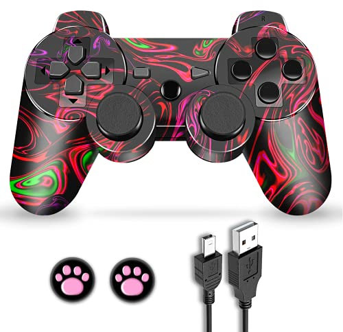 Wireless Controller con Design a Forma di Fulmine,Controller Play3,controller wireless Play3,doppio shock Gamepad per P3