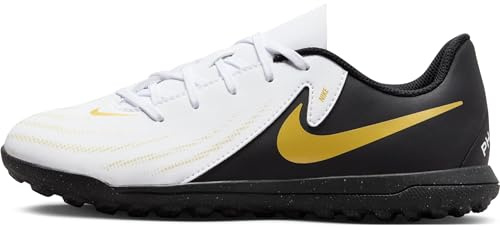 Nike Jr Phantom Gx Ii Club Tf Fußballschuhe, White/Black-MTLC Gold Coin, 38 EU