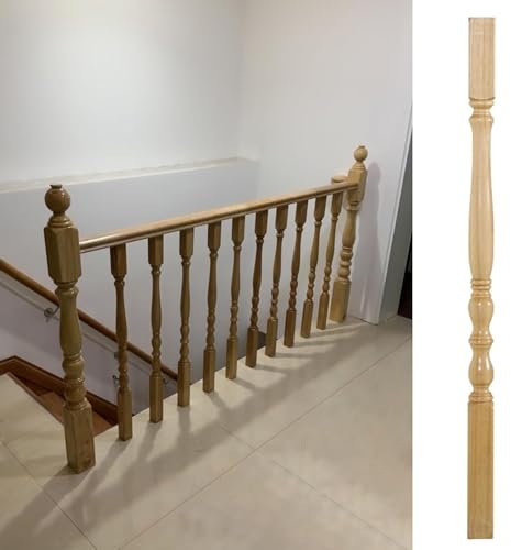 SAFWELA Barre Main Courante Balcon escalier Parapet Remplacement de Balustrade de pièces d'escalier, Colonne de Poteau en Bois pour la rénovation d'escaliers/la réparation de Porche, Paquet 1/5/10/20