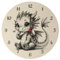 niedlicher Babydrache Wanduhr Süßer Ruhender Drache Niedliche Pose Dasitzendes Fantasiewesen Deko für Kinderzimmer