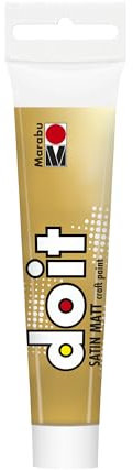 Marabu DO IT Craft Paint, 36 ml Dorado, acrílica semibrillante para Bricolaje, Manualidades y Hobbies, Pintura al Agua, Intemperie, Resistente a la luz, de Secado rápido, Vegana, 12760076084, Gold