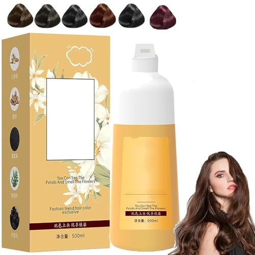 Plant Extract Hair Dye Cream,Natural Plant Hair Dye,Plant Extract for Grey Hair Color Bubble Dye,Mild Formula Petal Hair Coloring Lotion