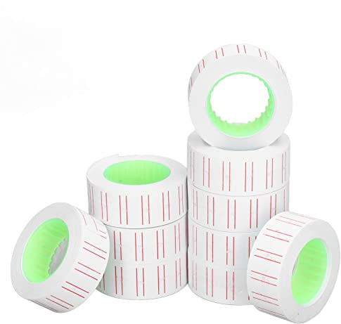 Msiud 30 Rollen Einreihige Preisetiketten 21x12mm für Mx5500 Etikettierer | 15000 Stück hochwertige Papier Preisaufkleber stark haftend zuverlässig für Preisauszeichnung im Einzelhandel Supermärkten