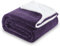 SOCHOW Waffel Sherpa Fleecedecke, superweiche, flauschig warme, leichte, Wendeplüschdecke für Bett, Sofa und Couch, 220 x 240 cm Tiefviolett