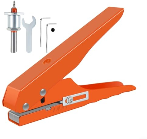 EpheyFIF Lochzange, verstellbar, tragbar, Schraubkappenstanzer, 5/16 Zoll, runde Löcher, geeignet für PVC, Papier, Leder
