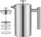 Ailgely Cafetera Prensa Francesa, Filtro de Acero Inoxidable, Incluye Cuchara, Plateada, 350ml, para Uso en Hogar y Oficina (350ml)
