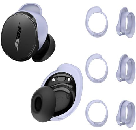 [3 Pairs] Ear Tips Covers for New Bose QuietComfort Earbuds, Sport Anti-Slip EarTips Silicone Anti Scratches Replacement Ear Covers Earbuds Accessories (S/M/L) (Purple)