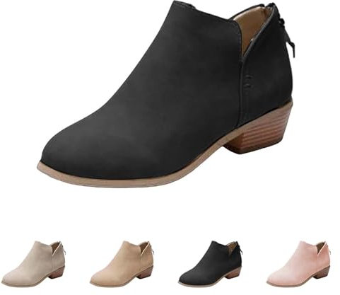 riou Stivali Donna Gambale Curvy Pianta Larga Stivali Donna Texani Alti Pelle Zeppa Boots Stivali Donna Stivaletti Invernali Cerniera Caldo Peluche Caviglia Boots Alti Scarpe