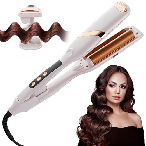 Vmxlso French Wave Curling Iron, 32mm Mermaid Hair Waver, Wave Hair Styler with 4 Gears Temperature, Fast Heating Wave Curler, Hair Wavers for Short and Long Hair