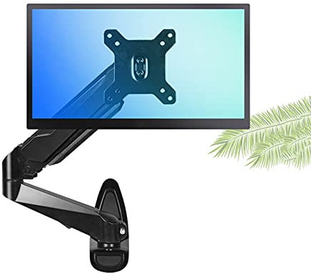 Single Monitor Desk Mount with Gas Spring Adjustable Arm for 15 27 Screens Wall Mount Bracket VESA Compatible Long Arm Monitor Stand