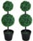 Outsunny künstliche Pflanzen 2er Set groß 67 cm Kunstpflanze mit 2 Kugel, Plastik Kunstbaum im Topf, Kunstbaum wie echt für Wohnzimmer Schlafzimmer Büro Garten Moderne Dekoration Geschenk