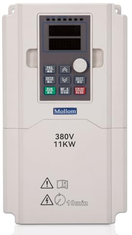 Mollom VFD 11KW 15HP 25A 380V Entrée Monophasée ou Triphasée vers Sortie Triphasée 0-3000 Hz Variateur de Fréquence Inverter pour Contrôle de Vitesse de Moteur de Broche CNC