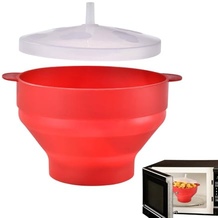 Silikon-Popcorn-Popper – Mikrowellen-Popcorn-Schüssel, Popcorn-Maker, umweltfreundlicher Popcorn-Popper | Popcorn-Schüssel mit großem Fassungsvermögen und Griffen, einfach zu bedienender