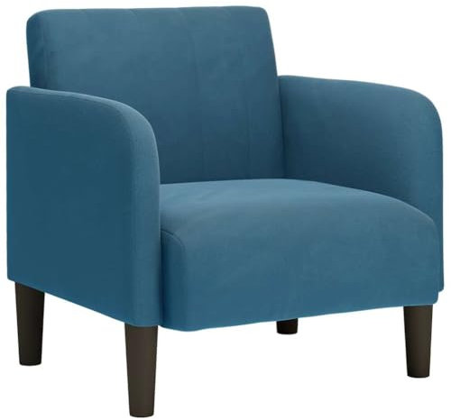 vidaXL Sessel mit Armlehnen Blau 54 cm Samt, Sofasessel, Fernsehsessel, Relaxsessel, Einzelsofa, Relaxsofa, Loungesessel, Wohnzimmer Sessel