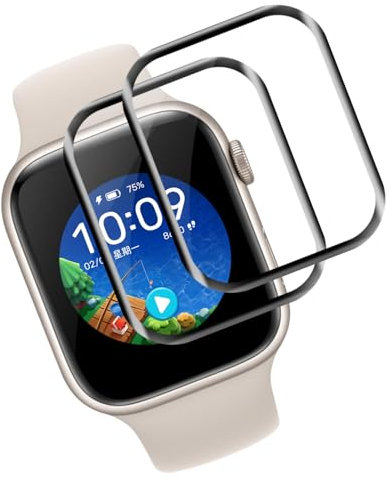 Carantee 2 Pièces Verre Trempé pour Apple Watch Series 7/8/9 45mm, Anti Rayures Ultra-Clair protection écran, Sans Bulles Vitre Haut Définition Vitre Protection Compatible avec Apple Watch 45mm