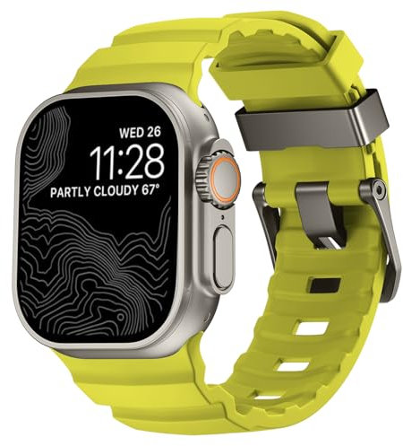 VeveXiao Cinturino robusto di design di lusso, compatibile con Apple Watch Ultra 2 Band 49 mm, 46 mm, 45 mm, 44 mm, cinturino sportivo in morbido silicone impermeabile per iWatch Ultra Series 10 9 8 7