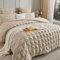 Luofanfei Seersucker Housse de Couette 200x200 Beige a Carreaux Rayés 2 Personnes Parure de Lit Adulte Uni Microfibre Unie Parure Housse Couette zippée avec 2 Taies d'oreiller 65x65