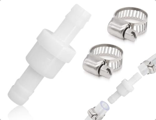 Emezddo Rückschlagventil,Kunststoff Rückflussverhinderer,Einwegventil mit Klemmbändern,verwendet für Wasser Kraftstoff Gas Waschmaschine Kondenstrockner(Durchmesser 10 mm)