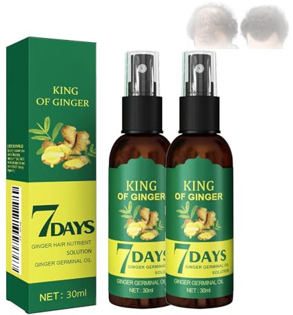 Angelica And Ginger Oil Hair, 7 Days Ginger Oil Anti Hair Loss Serum, Ginger Plant Extract Anti-Hair Loss Hair Shampoo, Repair Damaged Hair For Stronger Thicker Hair, Strengthens Roots (2PCS)