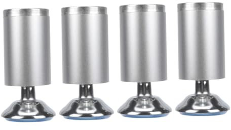 POPETPOP 4 Pièces Pieds de Meubles Plonge INOX s Steel Pied Table Acier Inoxydable armoires galetiere Pieds de Table Etagere LED canapés Pieds d'armoire Alliage d'aluminium Silver