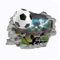 Adesivi Murali 3D,Adesivi Murali di Calcio 3D,Adesivi di Sfondo TV,Adesivi Murali di Calcio Della Camera Dei Ragazzi,Rimovibili eAdatti per la Decorazione Della Camera da Letto e Del Soggiorno