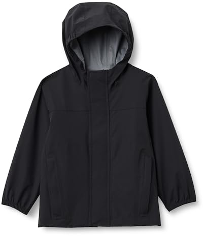 Amazon Essentials Jungen Wasserdichte Regenjacke, Schwarz, 11-12 Jahre
