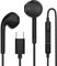 USB C Headphones for iPhone 16 15, Wired Earbuds USBC for iPad Pro Air Mini, iPad 10th, MacBook, Type C Earphones for Samsung, Google Pxiel, Lenovo, Dell, in Ear Headphones, Microphone, Black