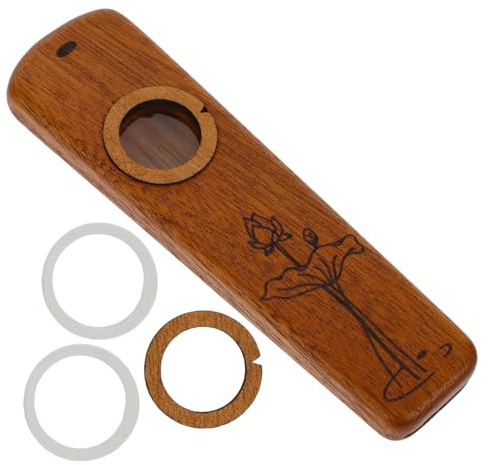 Holz Kazoo Musikinstrument, Leicht zu Spielen und Tragbar | Braun, Flötenstruktur, für Gitarre und Ukulele, für Erwachsene und Altersgruppen
