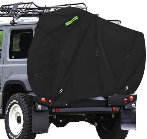 Copertura per bicicletta per 2-3 biciclette, copertura protettiva per camper, portabici posteriore, copertura per bici elettriche, tessuto Oxford 600D antistrappo, nero (Black,210*110*110CM)