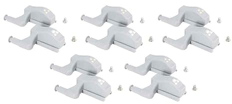KEALLANS 10 PCS LED Inner Hinge Lamp Wardrobe Hinge Light Under Cabinet Light White ABS Cupboard Sensor Lights for Bedroom Kitchen Closet