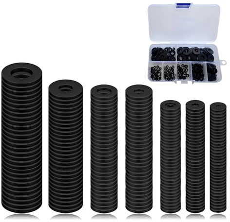 210 Pcs Rubber Washer Assorted Kit, Metric Tap Washers for Plumbing and Mechanical Repairs, Leak-Proof Sealing Washers for Faucets, Shower Heads, Garden Hoses, Automotive and Household Fixtures