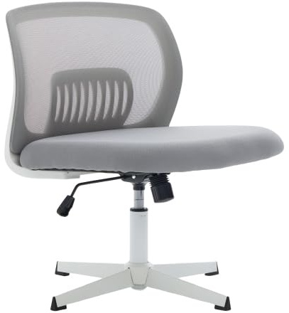 vutizal Modernes Sitzmöbel ohne Armlehnen mit Wippmechanik – Höhenverstellbarer Drehstuhl, Bequemer Breiter Sitz für Sitzhaltungen wie Schneidersitz, für Homeoffice & Loungebereich, Farbe Grau