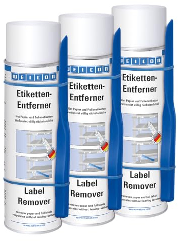 WEICON Etiketten-Entferner, farblos, 500 ml, 3er Set | Aufkleberentferner, Klebereste Entferner, Etikettenlöser, für Glas Metall und Kunststoff, Vignetten-Entferner