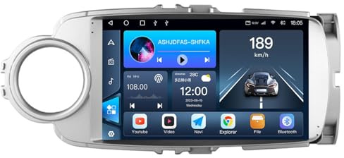 HIBIYA Android 15 Autoradio CarPlay Android Auto Wireless per Toyota Yaris 2012-2017, 9 Pollici Car Radio con GPS WiFi Bluetooth FM RDS Telecamera Posteriore(Left,8-Core(8G+256G))