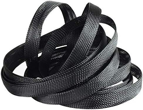 YDHSIKK Expandable Braided Sleeving Wire, 1M Black Mesh Cable Sleeve 3-100mm(8mm)