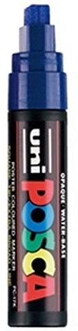 Uni-Ball 186351 - POSCA marker met extra brede rechthoekige punt, donkerblauw