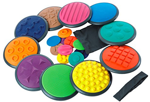 Taktile Scheiben Komplett-Set, Sinnestrainer, Fühlspiel, Tastspiel, 20-tlg.