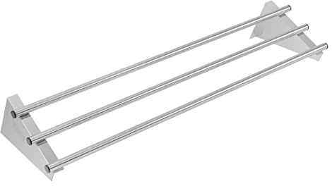 Vogue Wall Shelf - Size: 1200(W) x 300(D)mm, Stainless Steel, Maximum Load: 75 kg, Kitchen Rod Wall Shelf, CD551