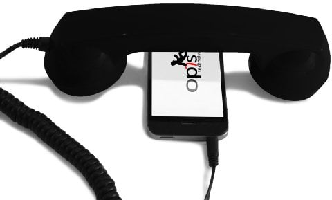Opis 60s Micro: Auricular telefónico Retro y Vintage, Ideal para móvil. Adaptación a Auriculares Retro iPhone y Android con USB Negro