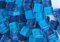 100 St. Softglas- Mosaiksteine Glitzer 1x1cm Blaumix Glitter Mosaik ca. 85g