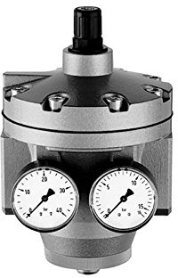RIEGLER 101266-637.204 Hochleistungsdruckregler mit 2 Manometern, G 2, 0,5-16 bar, 1Stk