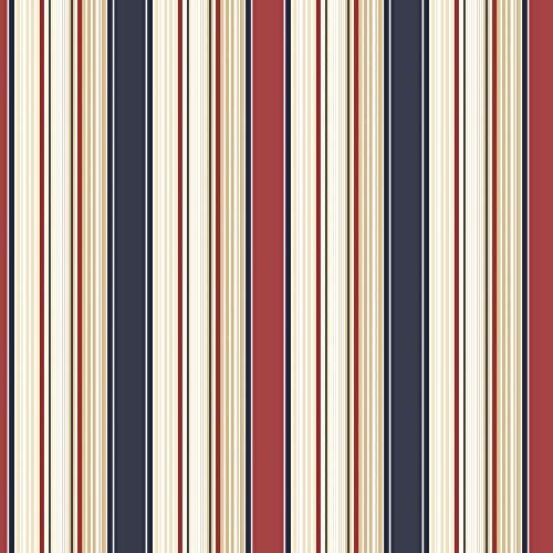 Galerie G67530 Smart Stripes 2, Multi Width Stripes Design Wallpaper, Red/Navy, 10m x 53cm