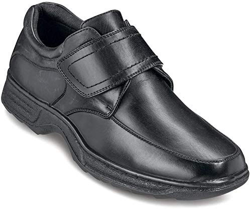 Cushion Walk Mens Touch Fasten Wide Fit Shoe with Gel Pad | Lightweight, Durable, Smart, Casual Comfortable Footwear for Any Ocassion