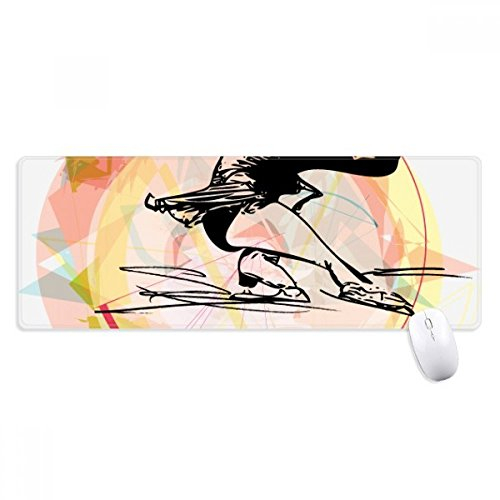 beatChong Wintersport Eiskunstlauf Aquarell Illustration Griffige Mousepad Große Erweiterte Spiel Büro titched Kanten Computer-Mat Geschenk